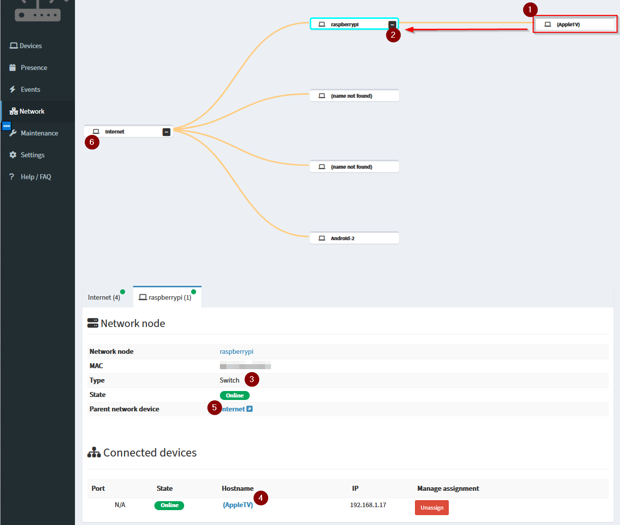 Network page with 2 levels