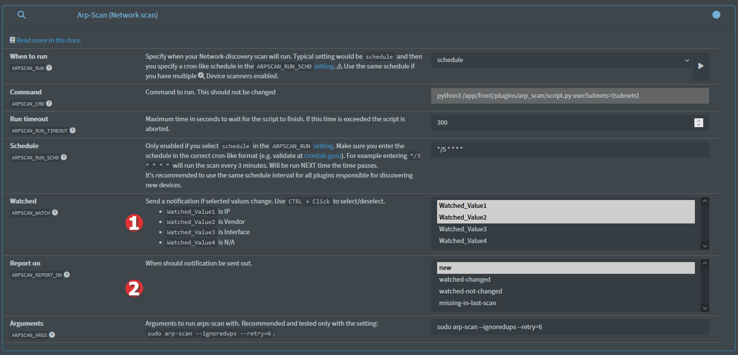 Plugin notification settings