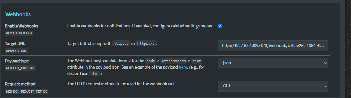 NetAlertX config